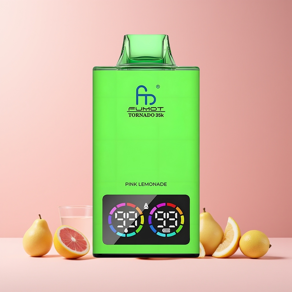 Fumot Tornado 35K Vape Jetable France Grossiste - Double Mesh, 15ml E-liquide, 35000 Puffs, Citronnade Rose