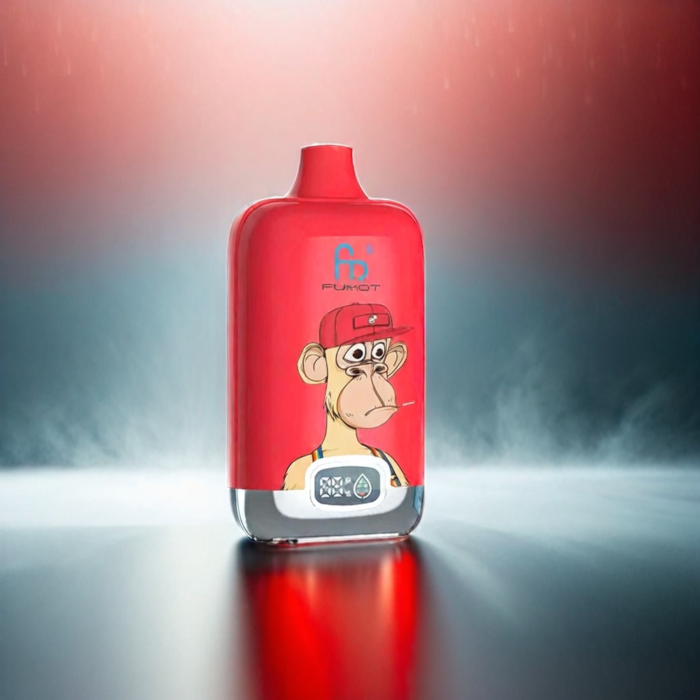 Fumot Tornado Digital Box 12000 Puffs France Grosiste 20ml Boîtier Numérique 550mAh Type-C Glace Énergie Rouge