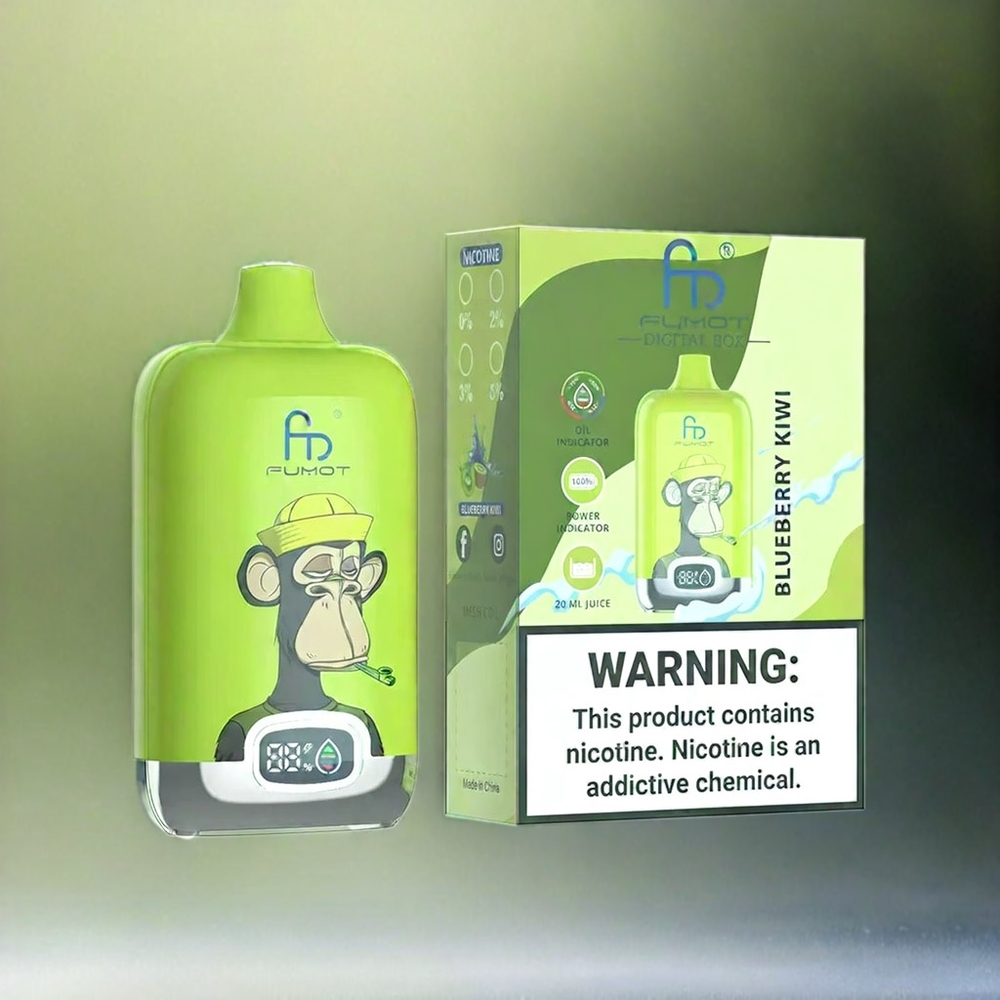 Fumot Tornado Digital Box 12000 Puffs France Grosiste - Myrtille Kiwi (20 ml, 550mAh)