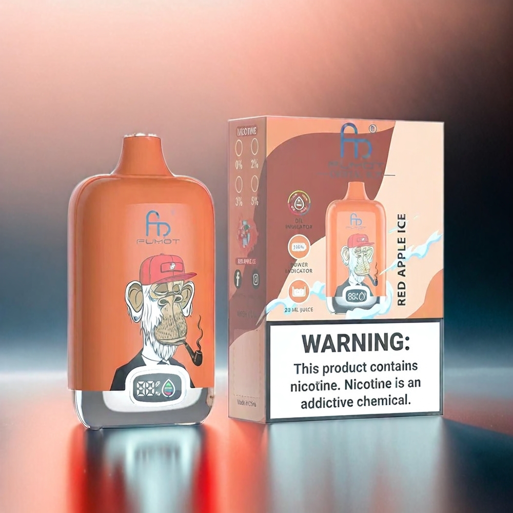 Fumot Tornado Digital Box 12000 Puffs France Grosiste Vape Pomme Rouge Glacée