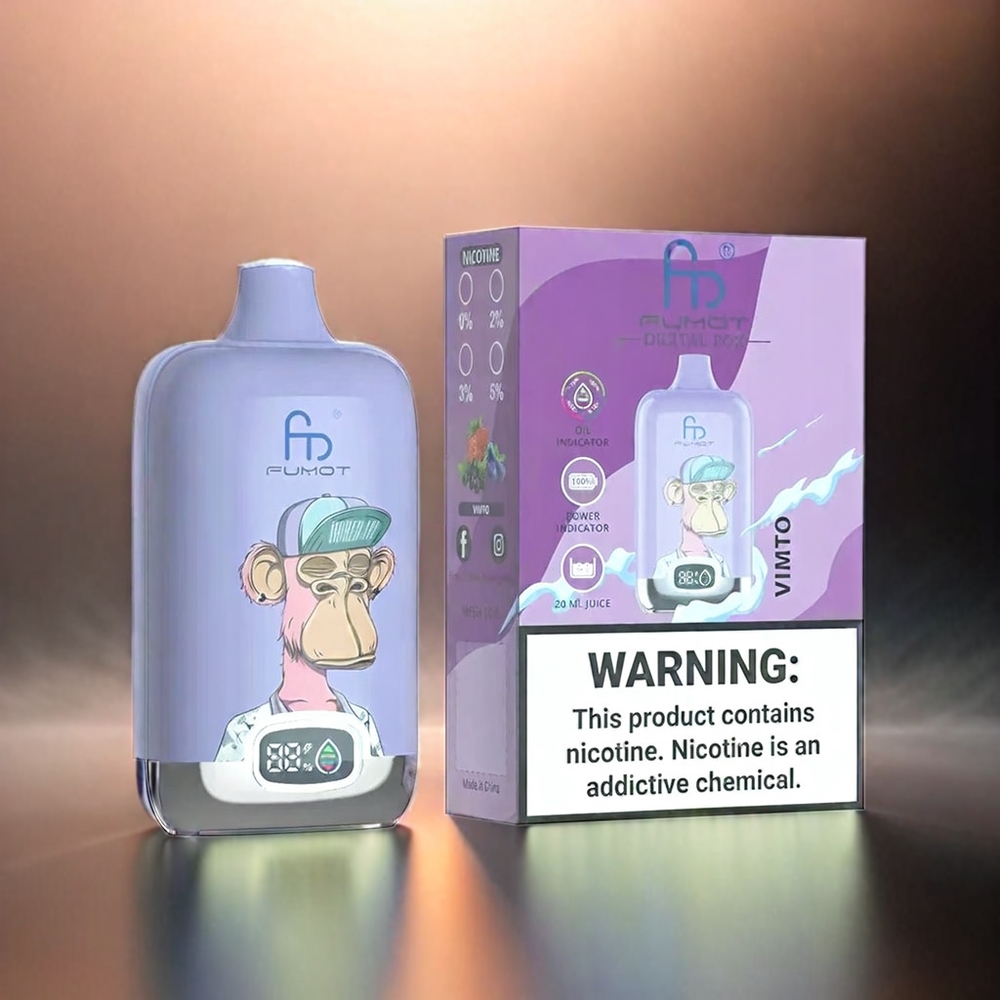 Fumot Tornado Digital Box 12000 Puffs France Grosiste Vape Vimto Boîtier Numérique AVEC Batterie 550mAh et Type-C