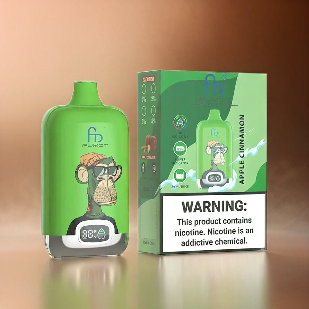 Fumot Tornado Digital Box 12000 Puffs France Grossiste Vape Pomme Cannellle