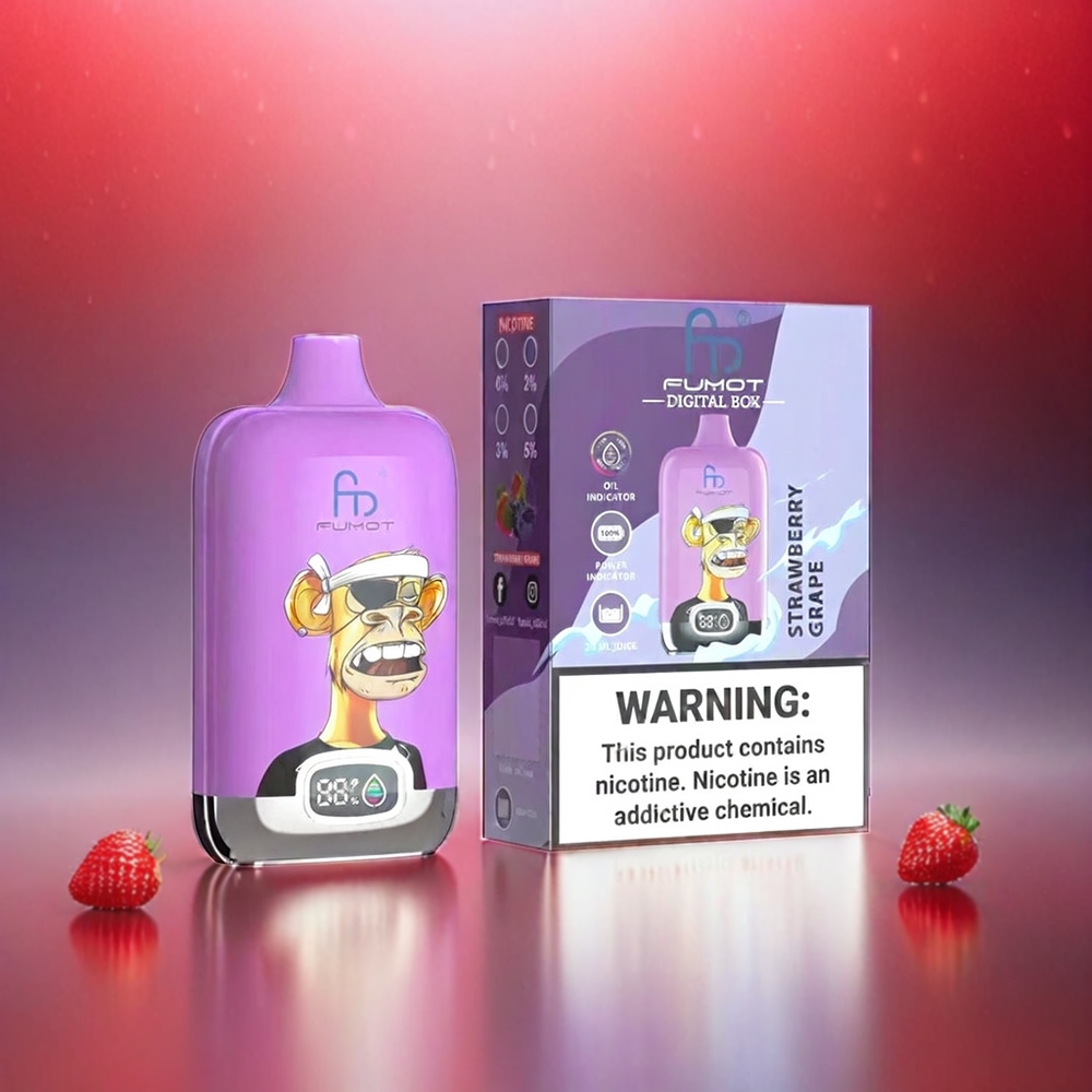 Fumot Tornado Digital Box 12000 Puffs Vape Fense Raisin France Grosiste
