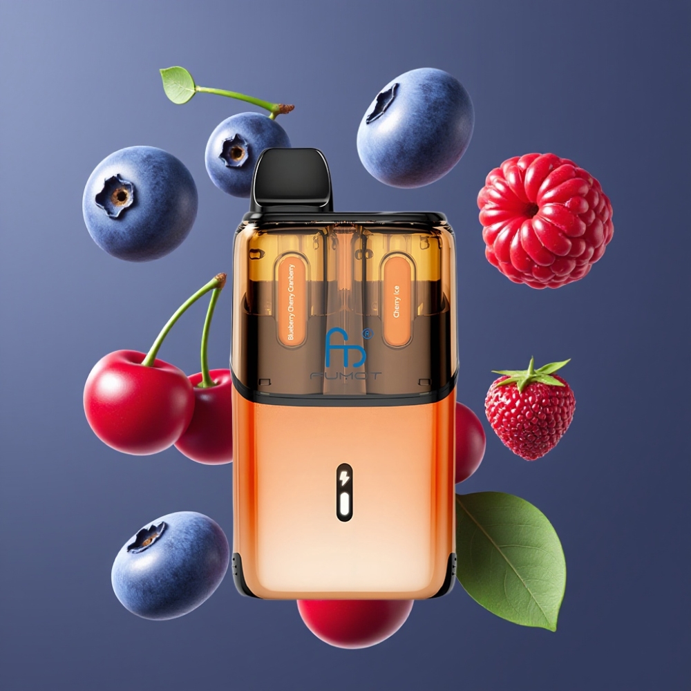 Fumot Ultra T32000 France Grossiste - 32000 Puffs, 800mAh, 24ml, Charge Type-C, Myrtille Cerise Canneberge & Cerise Glacée