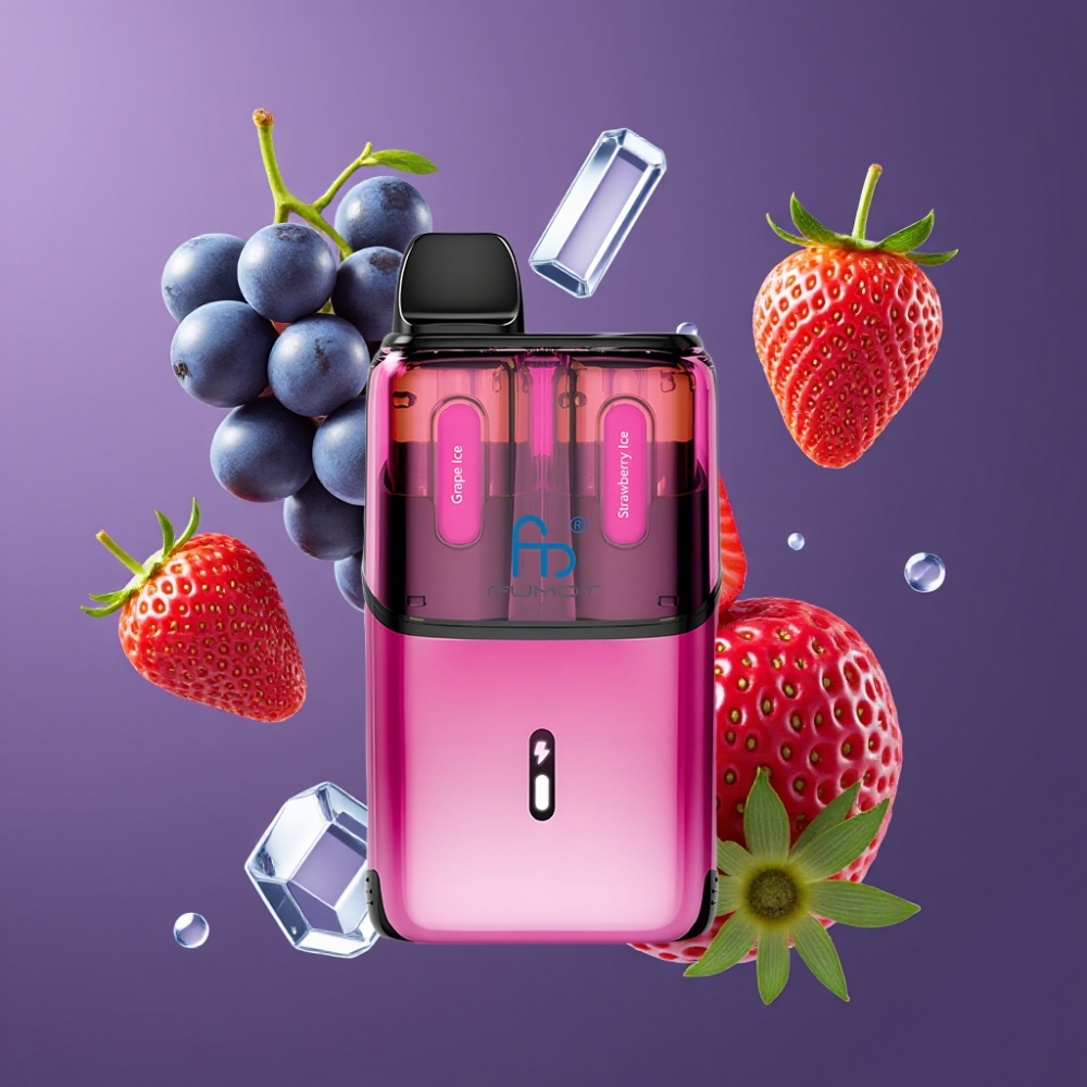 Fumot Ultra T32000 France Grossiste - 32000 Puffs, 800mAh, 24ml, Glace Raisin & Glace Fraise