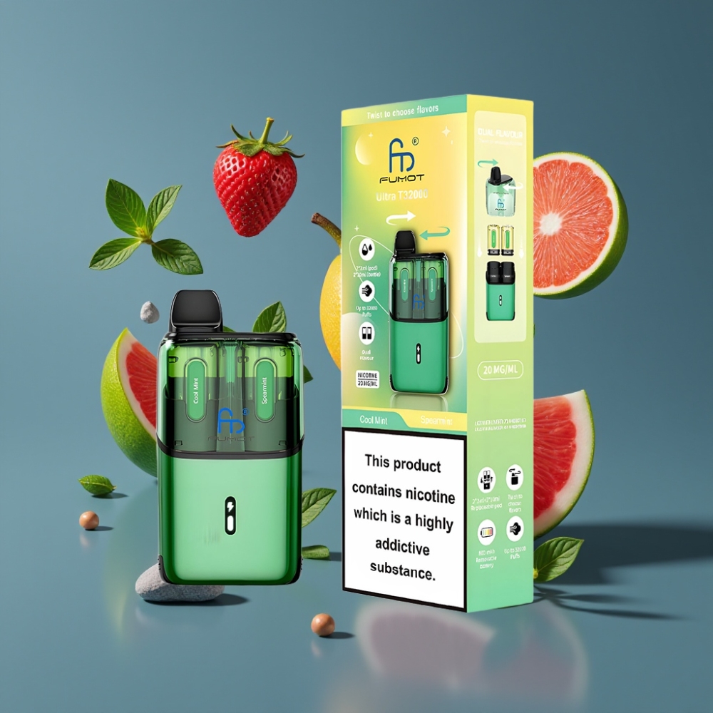 Fumot Ultra T32000 Vape Jetable France Grossiste - 32000 Puffs, 800mAh, 24ml, Menthe Fraîche & Menthe Verte