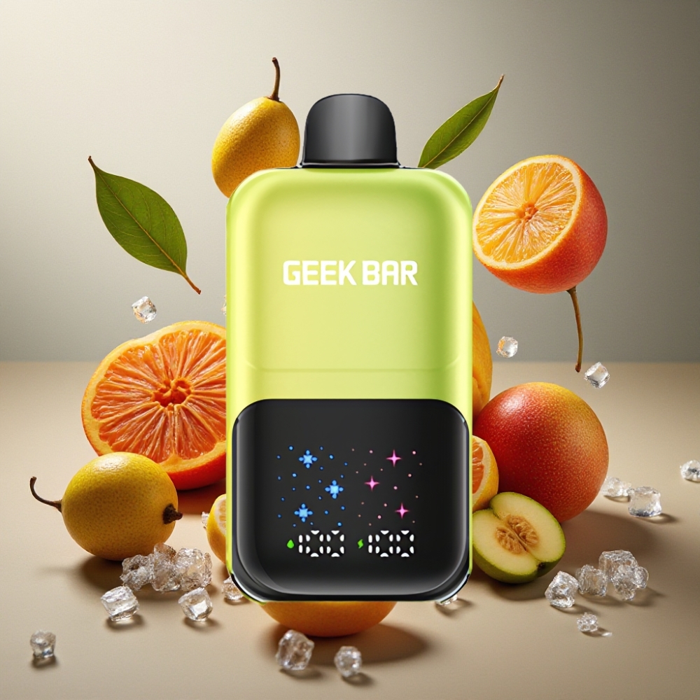 GEEKBAR 2GO 20ml 50000 Puffs Deux Série France Grossiste - Puff Interactive, Double Réservoir, Mangue Glacée Mexique, 5% Nicotine, Batterie Rechargeable