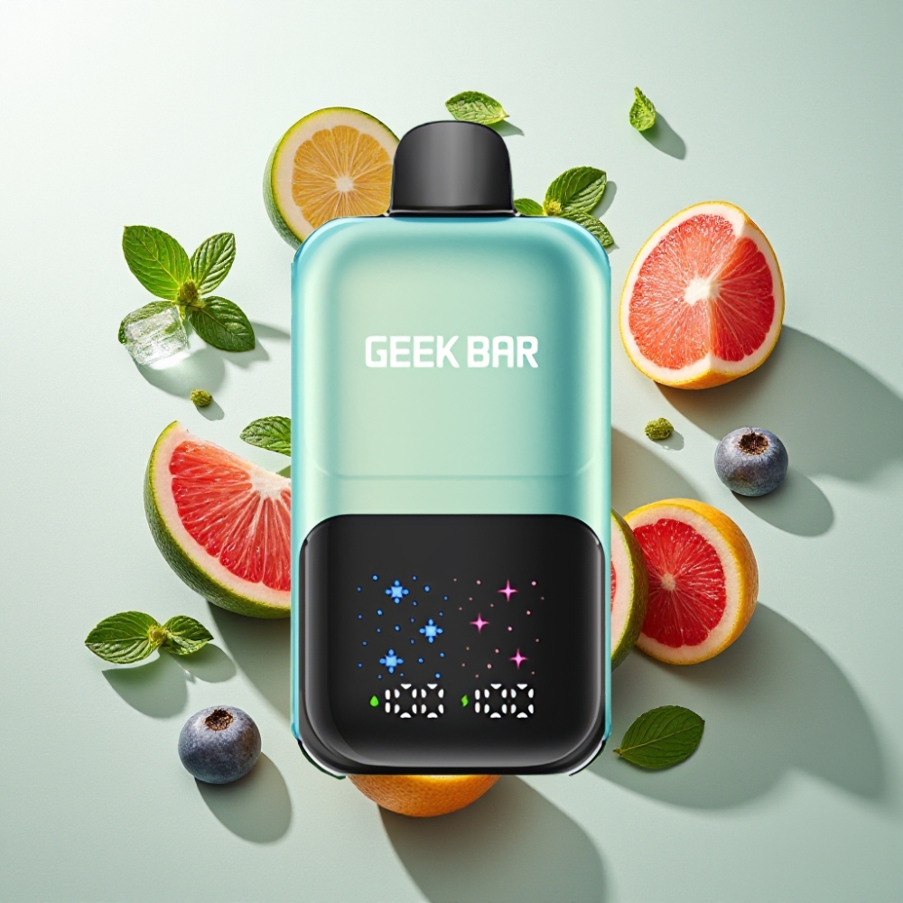 GEEKBAR 2GO 20ml 50000 Puffs Deux Séries France Grossiste - Menthe Fraîche Glacée avec Écran Interactif et Double Réservoir