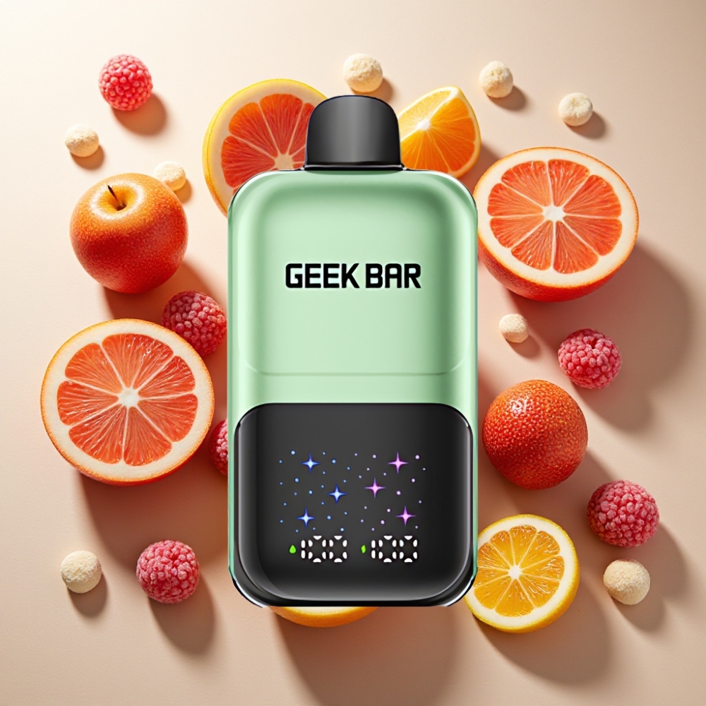 GEEKBAR 2GO 20ml 50000 Puffs Deux Séries France Grossiste - Écran Interactif, Arômes Réglables en 3 Niveaux, Double Réservoir, Bonbons Acidulés & Fruits Acidulés