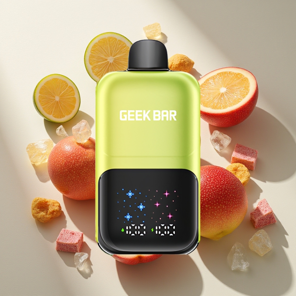 GEEKBAR 2GO 20ml 50000 Puffs Deux Séries France grossiste - Double Réservoir, Écran Interactif, 5% Nicotine, Pomme Verte Glacée