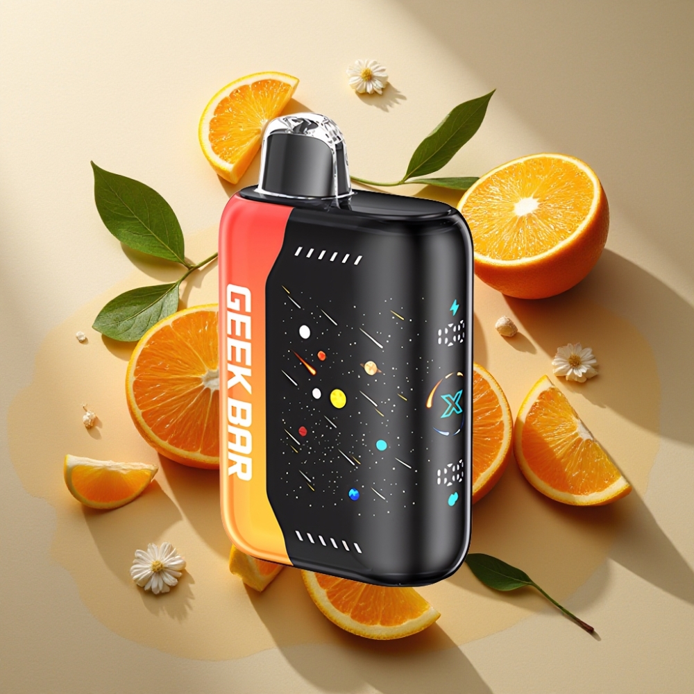 GEEKBAR Pulse X 42K Puffs Meteor Edition Dragon Orange France grossiste avec 820mAh, Double Mesh et Écran Courbé 3D