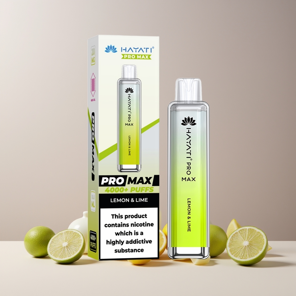 Hayati Pro Max 4000 Puffs France Grossiste - Citron & Citron Vert, Rechargeable, 1400mAh, 2ml/10ml, Double Bobine Mesh 1.1 Ohm