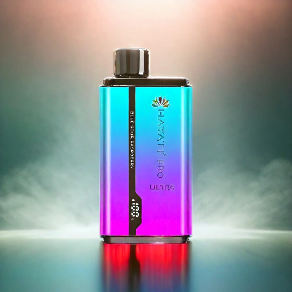 Hayati Pro Ultra 15000 Puffs France Grosiste - 2 12 ml, 2% de nicotine, Bleuet Fulse Menthol (Blueberry Raspberry Menthol)