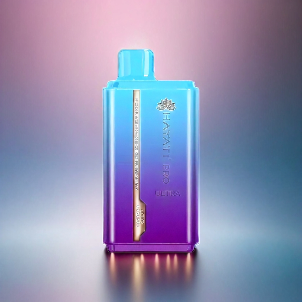 Hayati Pro Ultra 15000 Puffs France Grosiste - Batterie de 850mAh, 2 12 ml e-liquide, 2% de nicotine, cash-casis (cassis), barbe à papa (barbe à papa), framboise bleue (Framboise Bleue)