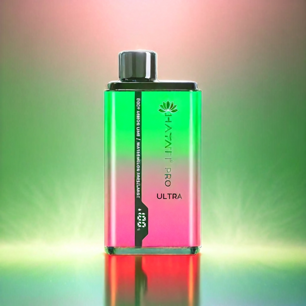 Hayati Pro Ultra 15000 Puffs France Grosiste (fizzy Citron et Pastèque Menthe Fraîche) - 850mAh, 2 12 ml, 2% de nicotine, 49 sauvegardes