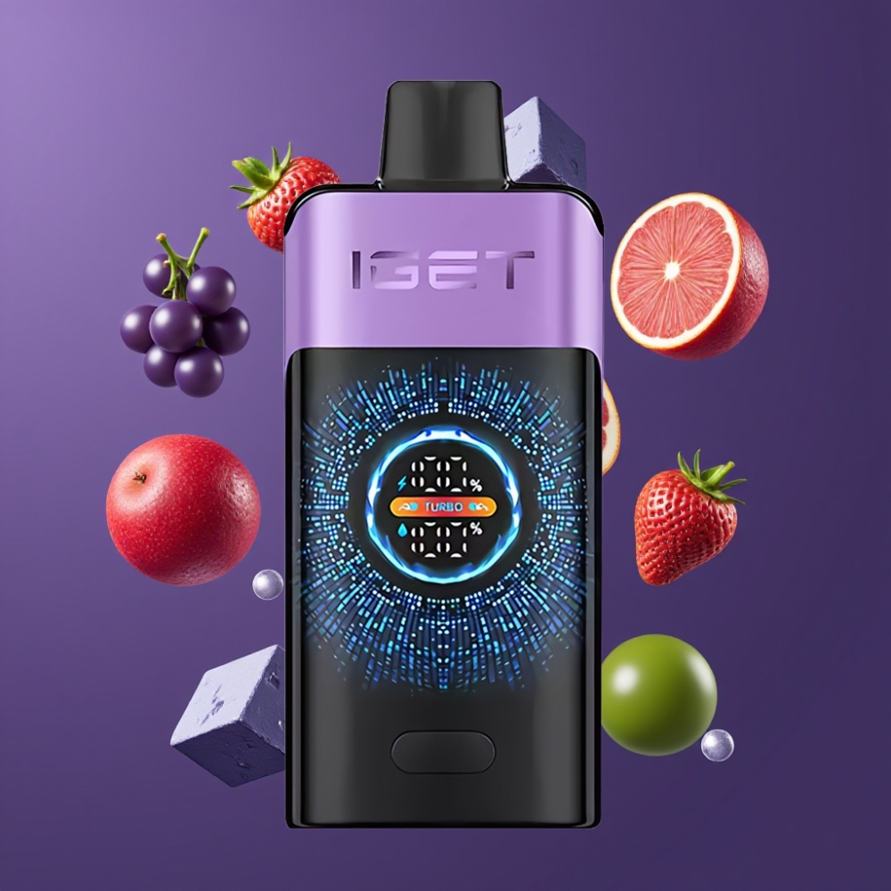 IGET ONE 12000 Puffs France Grossiste - 2700 mAh, Écran Courbé, Glace Raisin