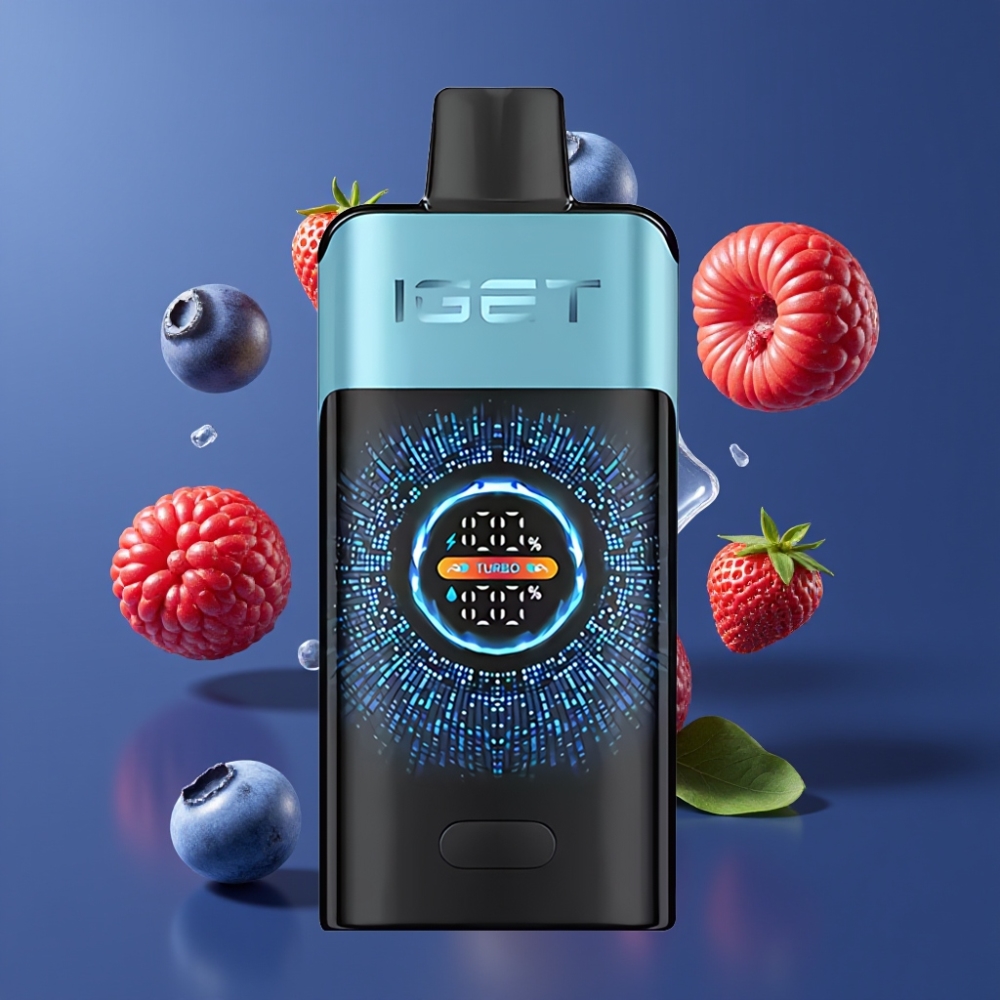 IGET ONE 12000 Puffs France Grossiste - Blueberry Ice (Myrtille Glacée) avec Turbo Mode 9000 Puffs et Écran Courbé