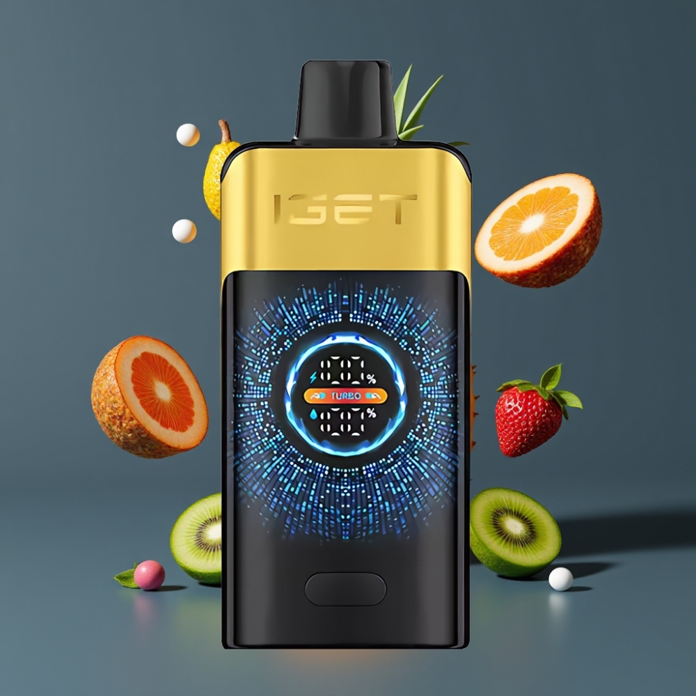 IGET ONE 12000 Puffs France Grossiste - Kiwi Ananas, Mode Turbo 9000 Puffs, Écran Courbé, 2700 mAh