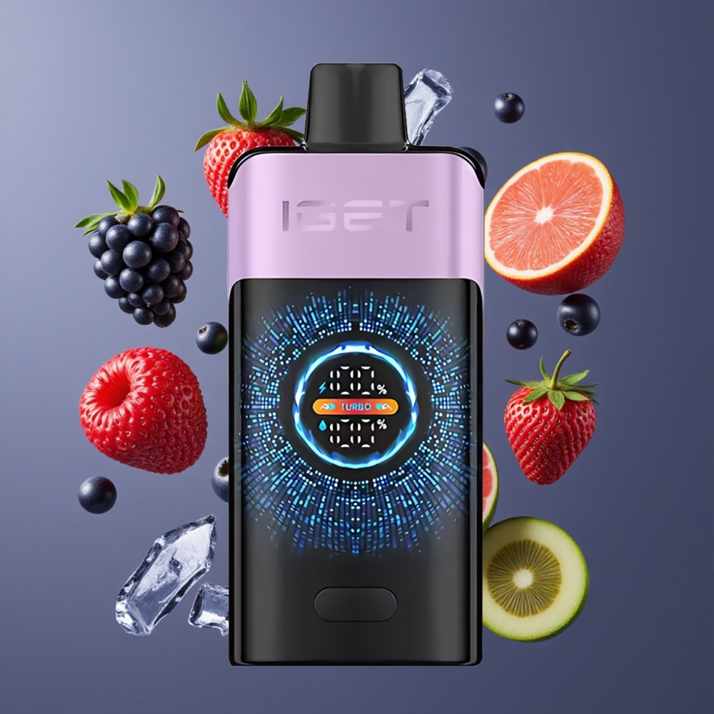 IGET ONE 12000 Puffs France Grossiste - Mode Turbo 9000 Puffs, Batterie 2700 mAh, Écran Courbe, Baies Glacées Mixtes