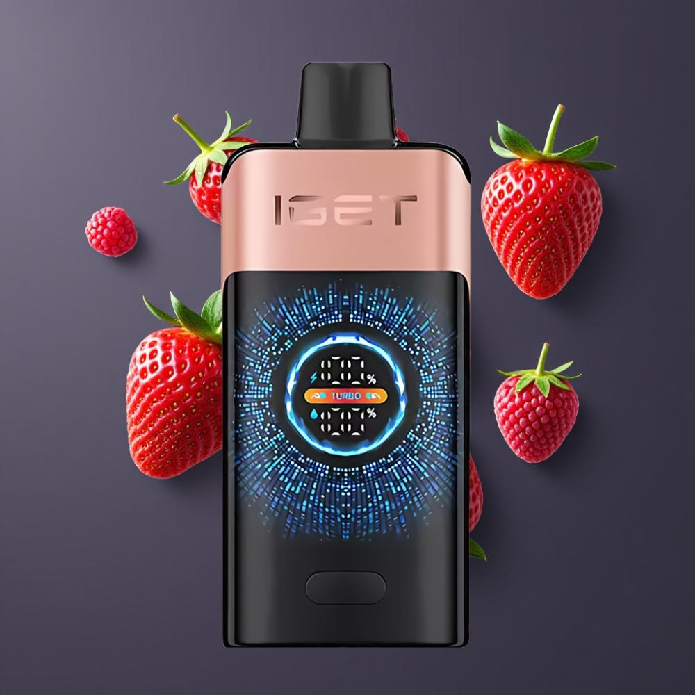 IGET ONE 12000 Puffs France grossiste - Fraise Framboise avec Écran Courbé et Batterie 2700 mAh