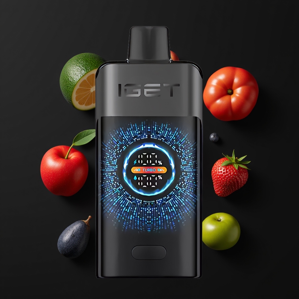 IGET ONE 12000 Puffs France grossiste - Vape Jetable avec Écran Courbe, 2700 mAh et 0.6 ohm Dual Mesh - Forêt Noire