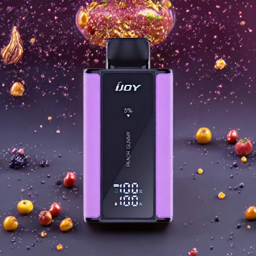 IJOY Captain 10000 Puffs Vape jetable France Grossiste - Pêche Gélifiée, 18ml, 5% Nicotine, Type-C Charging