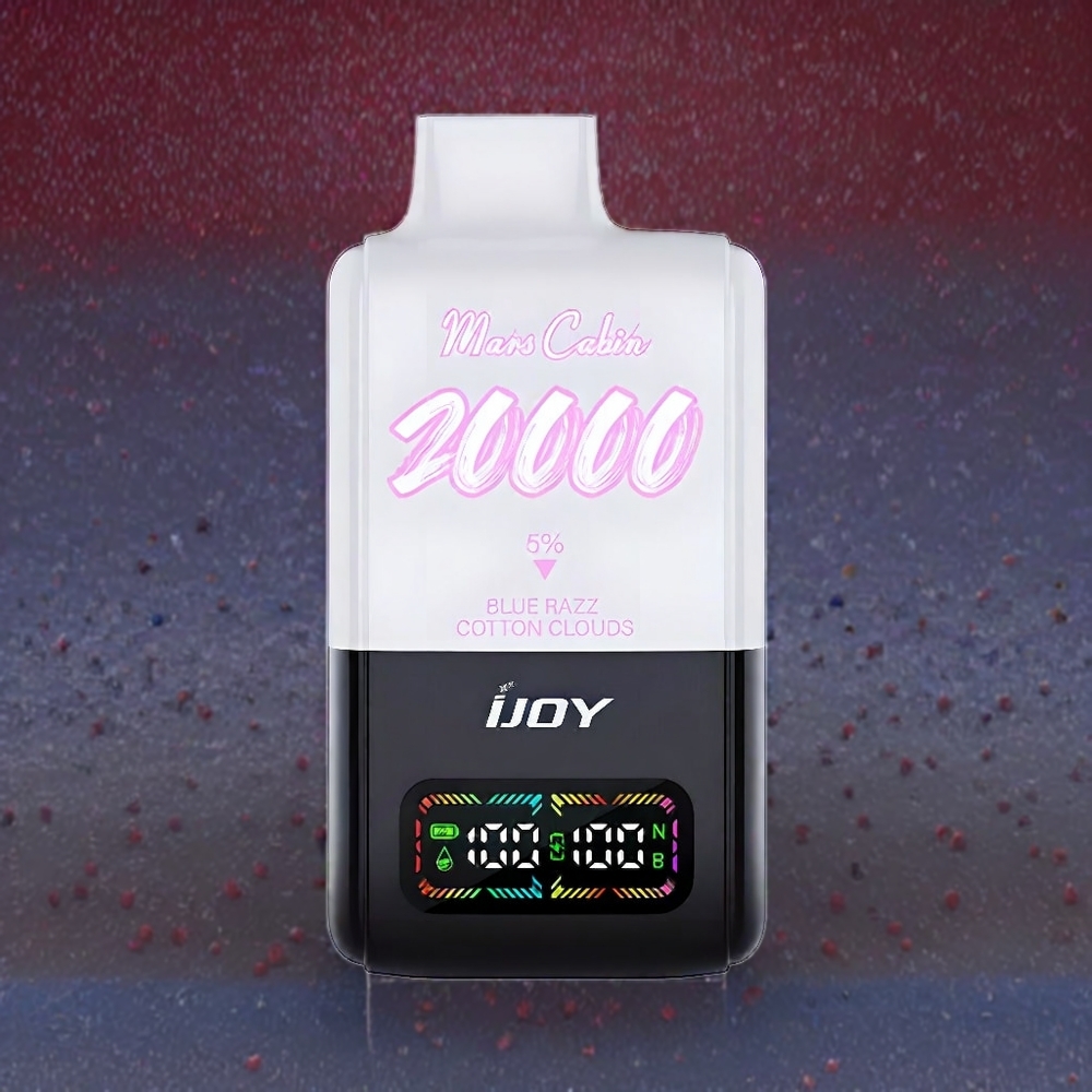 IJOY Mars Cabin 20000 Puffs Vape jetable France Grossiste - 20ML 50mg, Double Mesh 0.5 Ohm, Bleu Framboise Coton Nuageux