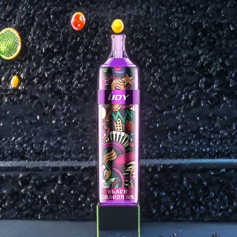 IJOY PUNK 4500 Puffs France Grossiste - Dispositif de Vape Jetable avec 12ml de E-liquide et Batterie 1200mAh - Dragon Noir Glacé