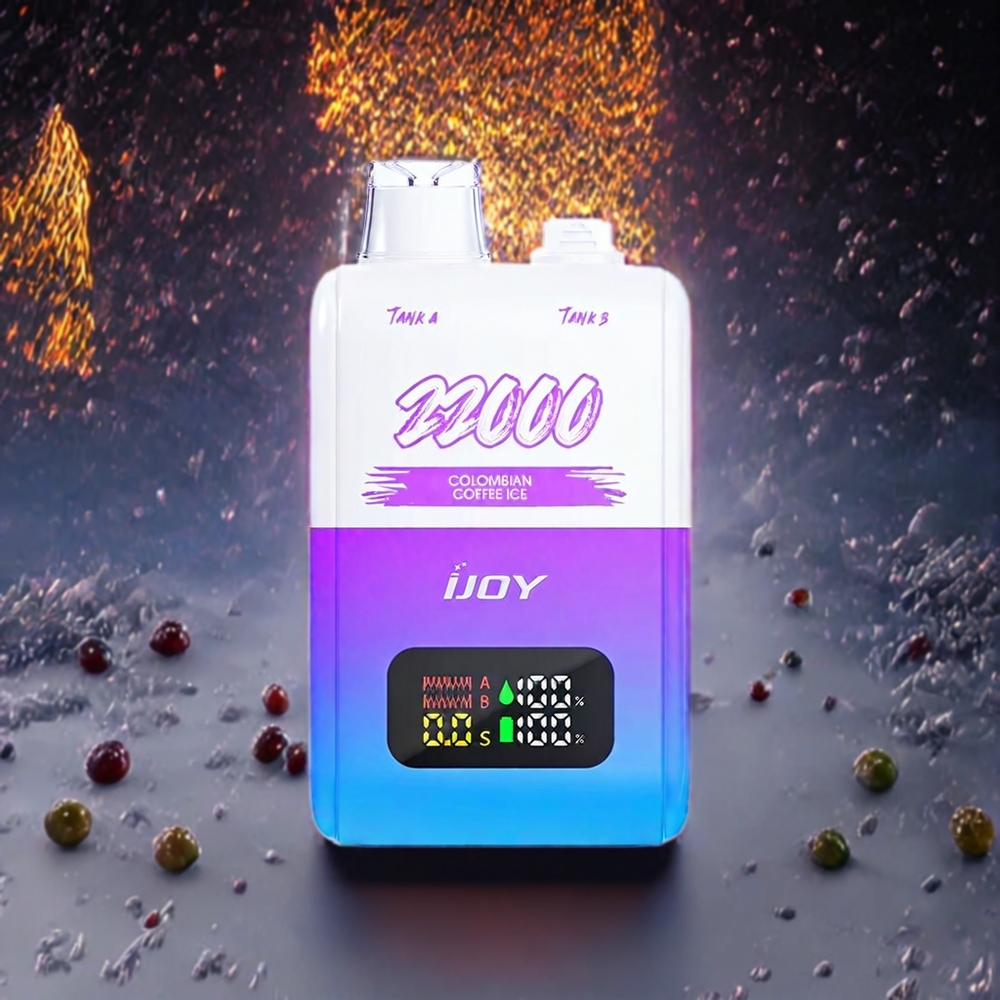 IJOY SD 22000 Puffs France Grossiste - Dispositif de Vape Jetable avec 15ML + 15ML de E-liquide et Batterie 650 mAh - Café Colombien Glacé