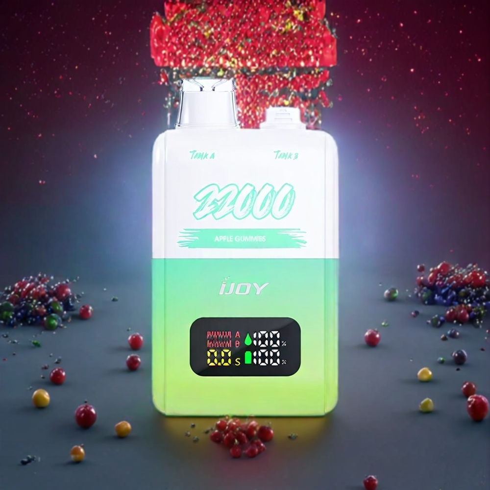 IJOY SD 22000 Puffs France Grossiste - E-liquide Prérempli 30ML (Pommes Gummies) - 650 mAh, Recharge Type-C