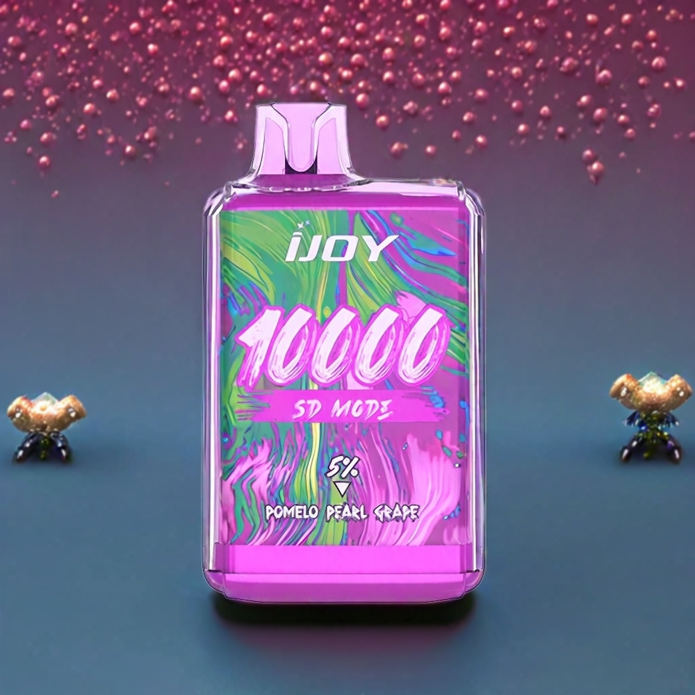 IJOY SD10000 France Grossiste Vape jetable Pamplemousse Perle Raisin - 10000 Puffs, 20ml, Charge Type-C