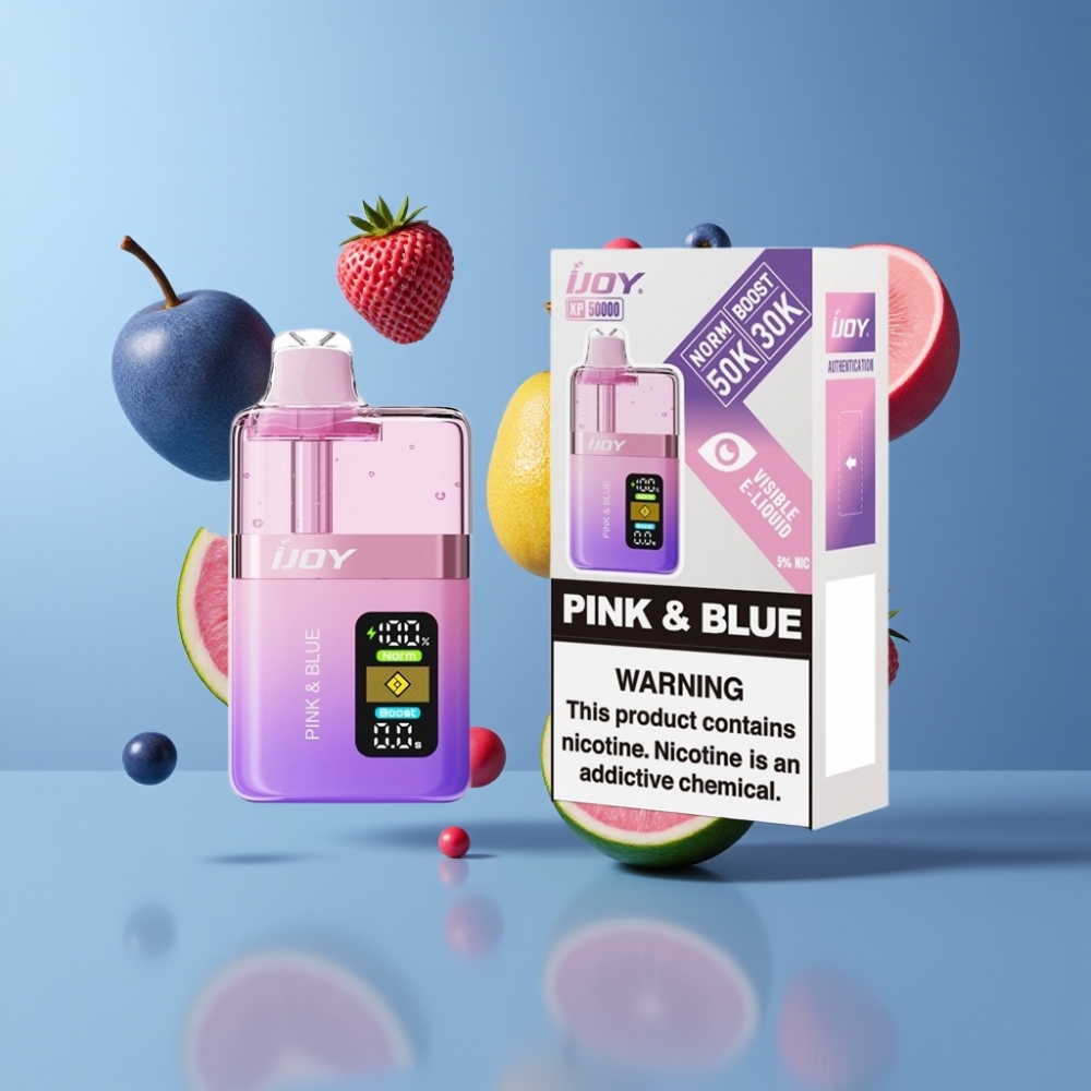 IJOY XP50000 France grossiste - Double Mèche 0.4Ω, 50000 Bouffées, Rose & Bleu