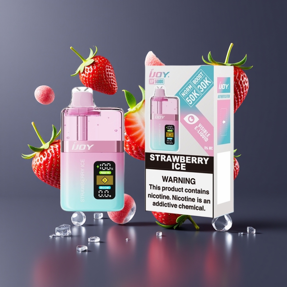 IJOY XP50000 Vape Jetable Fraise Glacée - 50000 Puffs, 50mg/ml, 1000mAh - France Grossiste