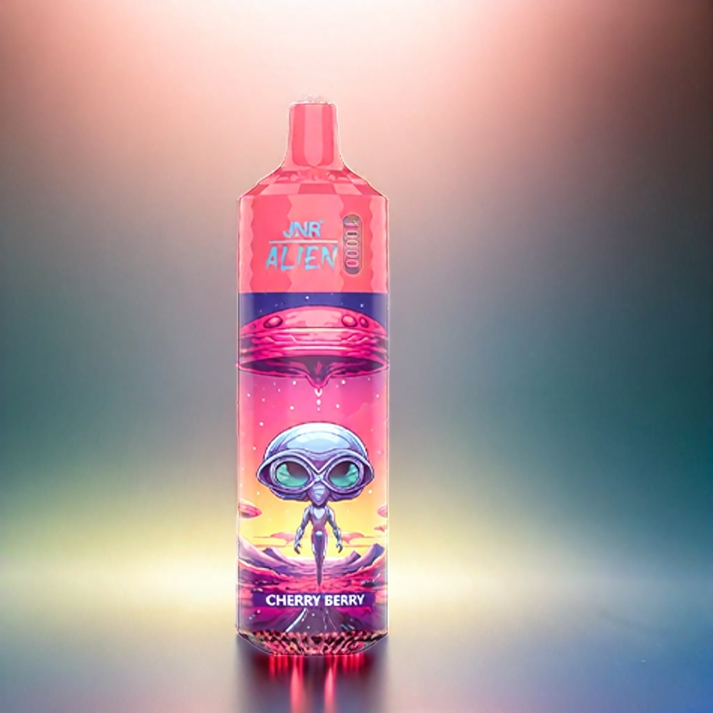 JNR Alien 10000 Puffs France Grosiste - 850mAh, Type-C, LED RVB, Cerise Baie