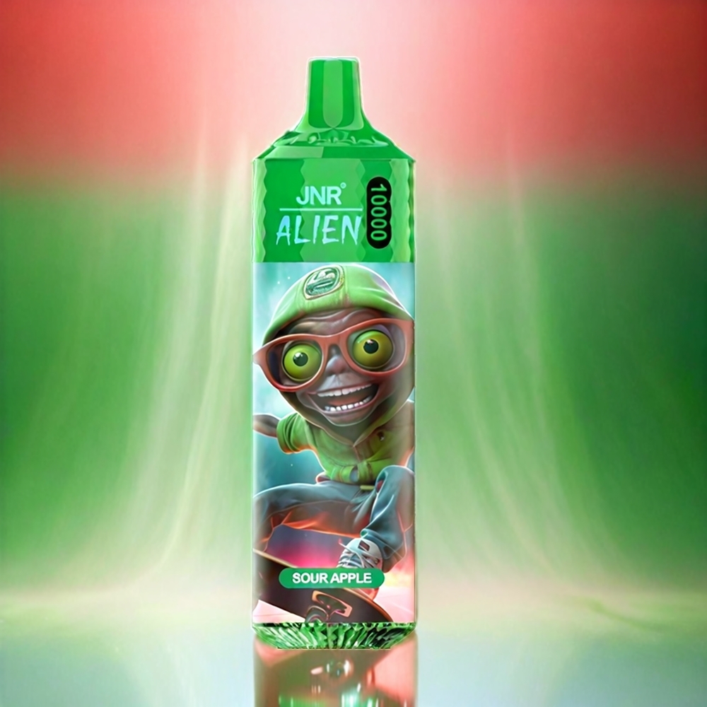 JNR Alien 10000 Puffs France Grosiste - 850mAh, Type-C, Lumières LED (RGB), Pomme Aciduée