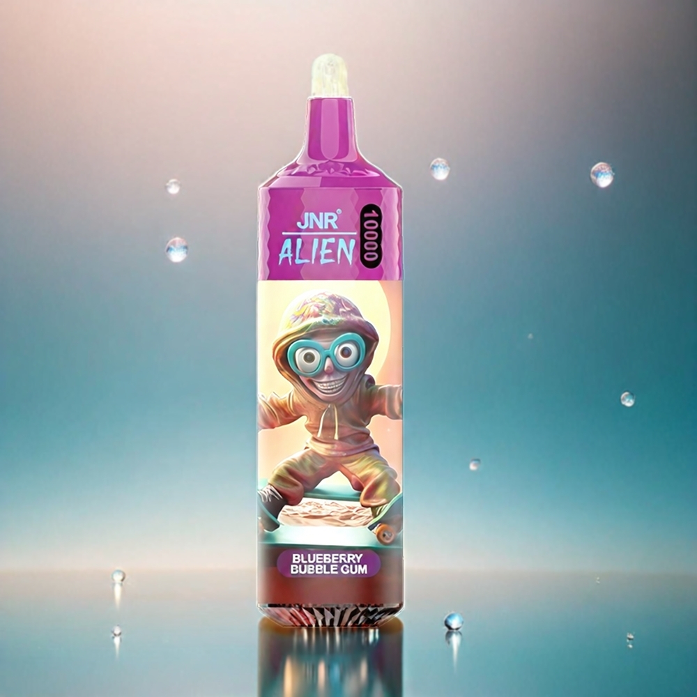 JNR Alien 10000 Puffs France Grosiste - 850mAh, charge de type C, LED RGB, bubble-gum (bubble-gum) Bleu