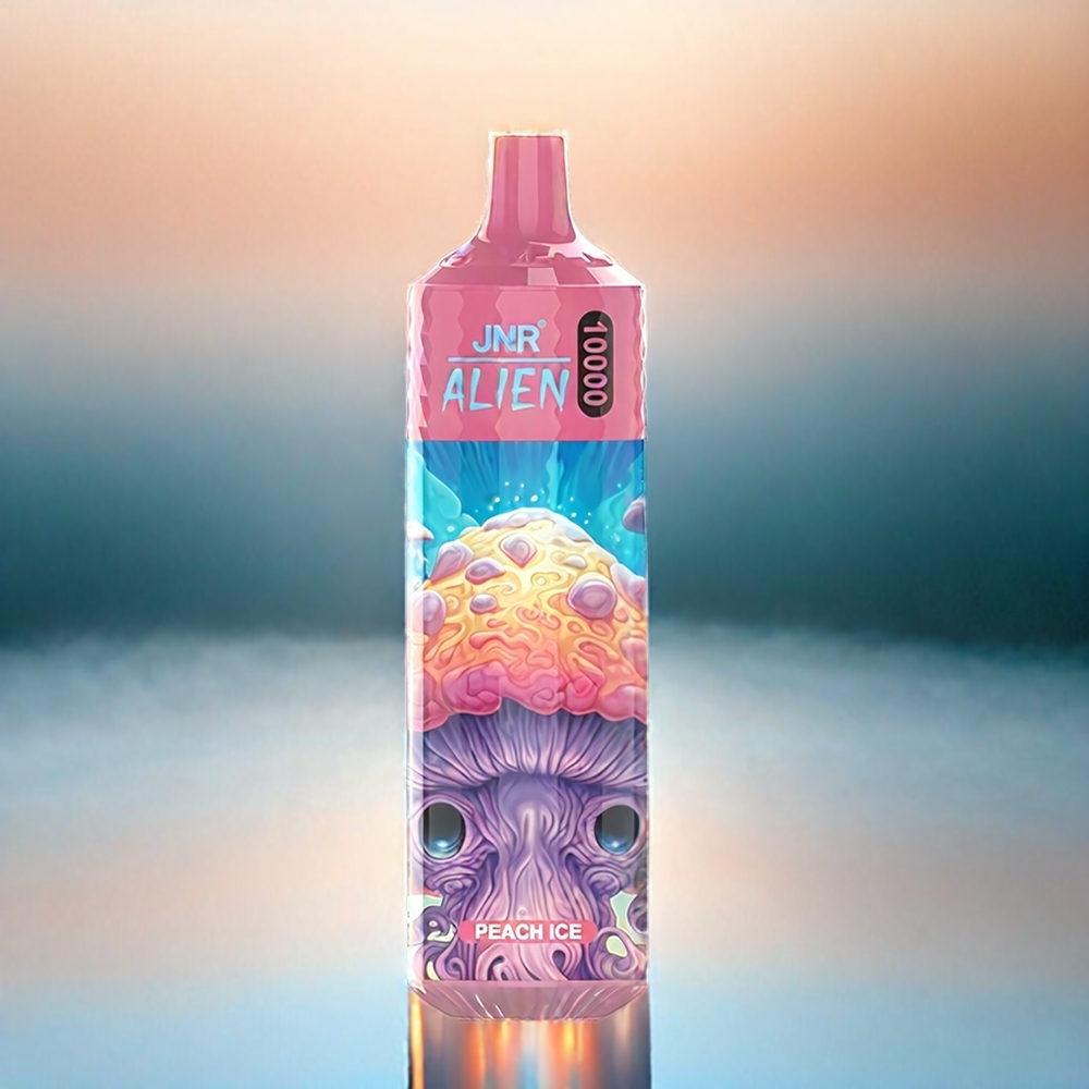 Jnr Alien 10000 Puffs Peach Glace France Grosiste - 850mAh, 20 ml e-liquide, recharge Type-C, LED RGB