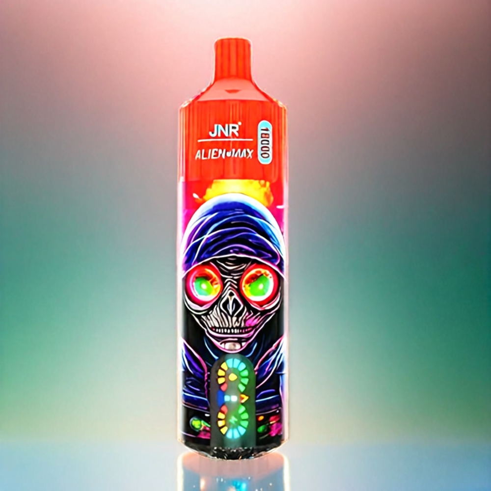 Jnr Alien Max 18000 Puffs France Grosiste AVEC Smart LED Affichage, bobine double en filet, 28 ml e-liquide et Saveur Framboise Pastèque Glacée