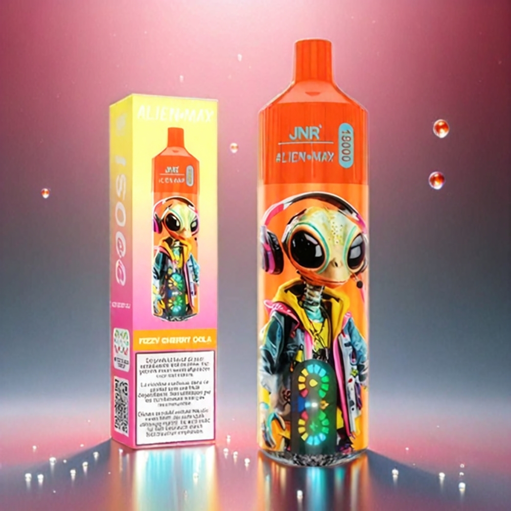 Jnr Alien Max 18000 Puffs France Grosiste - Double Coil Mesh et Double Cœur, Affichage mené Intelligent, 20 sauvegardes Étonnantes, Cerise cola Pétillante