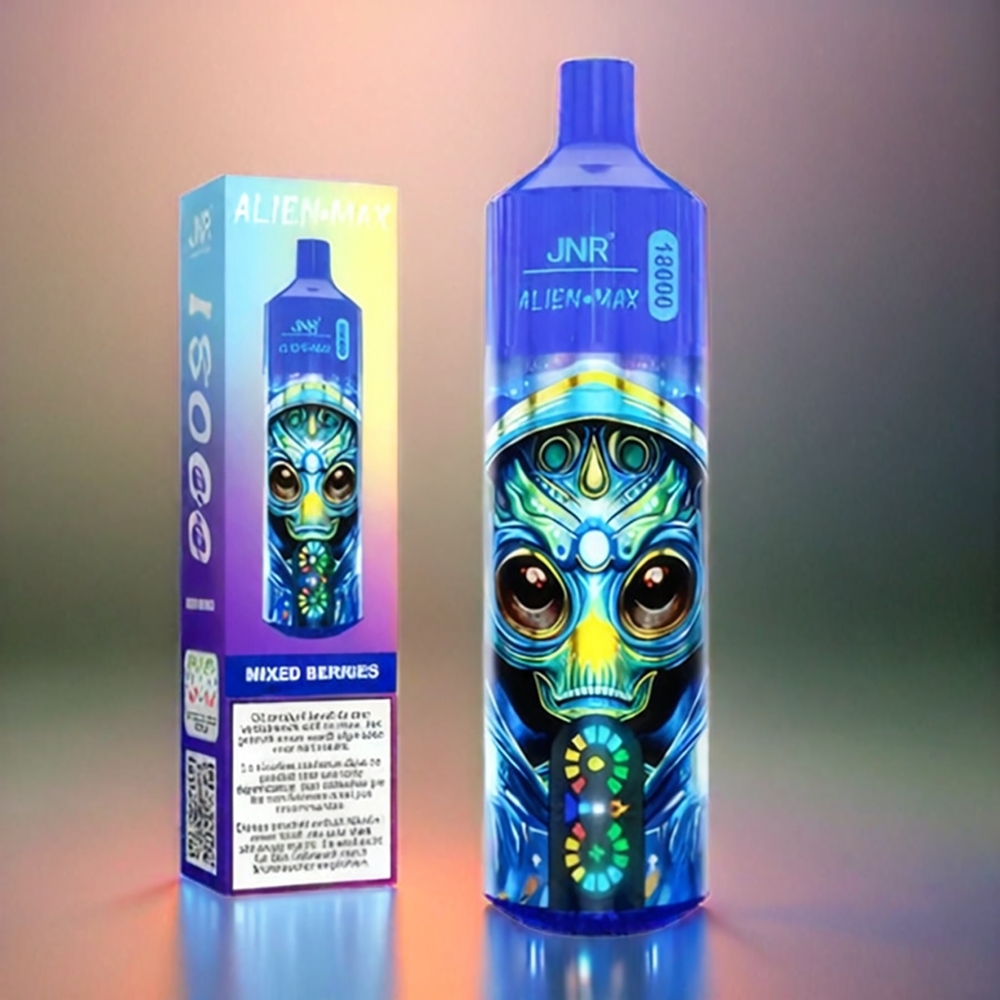 Jnr Alien Max 18000 Puffs France Grosiste - Écran LED Intelligent, Double Mesh Coil, 28ML E-Liquide, Baies Mixtes
