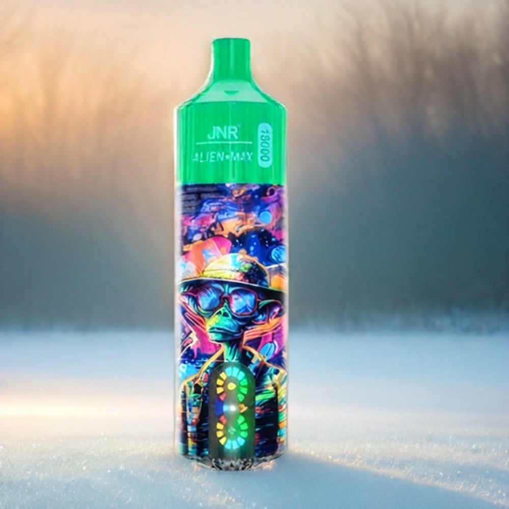 Jnr Alien Max 18000 Puffs France Grossiste AVEC Affichage LED Intelligent, double bobine en filet, 28 ml e-liquide et pomme gelée