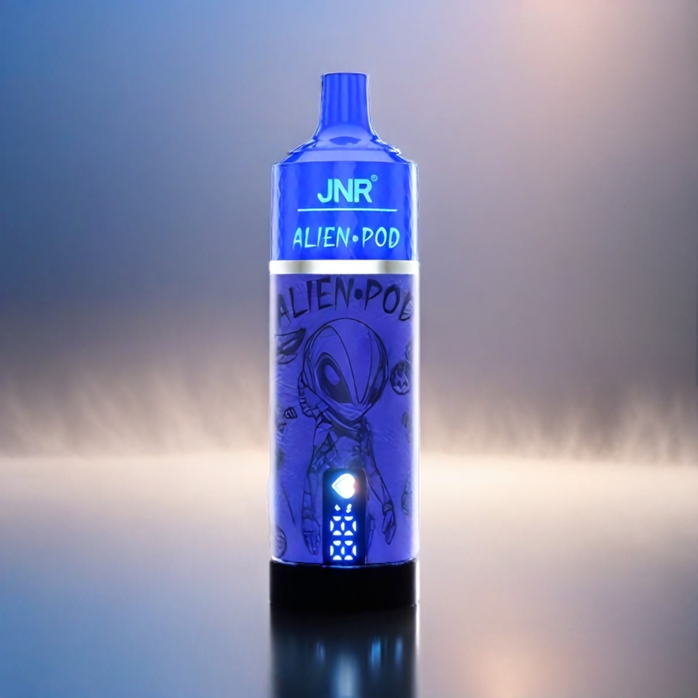 France Grosiste Jnr Alien Pod 13000 Puffs AVEC Affichage Batterie & Liquide, Coeur Mesh, Myrtille-Framboise