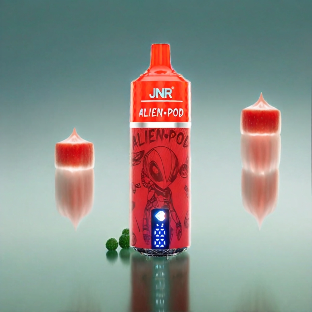 JNR Alien Pod 13000 Puffs France Grosiste - 13000 bouffés, batterie 850mAh, e-liquide 20ml, Flose Pastèque Glacée, Type-C Charge Rapide, Core Mesh, Affichage Batterie & Liquide