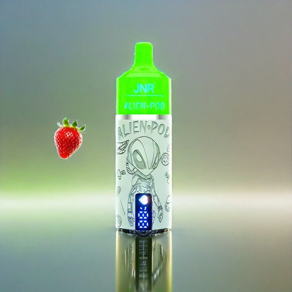 JNR Alien Pod 13000 Puffs France Grosiste - Affichage AVEC Batterie & Liquide, 20 ml E-liquide, chargez Rapide Type-C et Saveur Fulse Kiwi