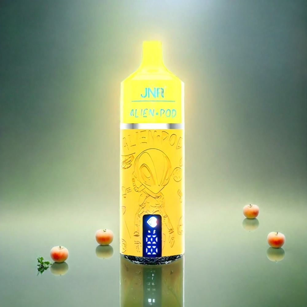 Jnr Alien Pod 13000 Puffs France Grosiste - Jus de passée mangue pêche avichage Batterie et liquide, noyau de maille, charge Rapide Type-C
