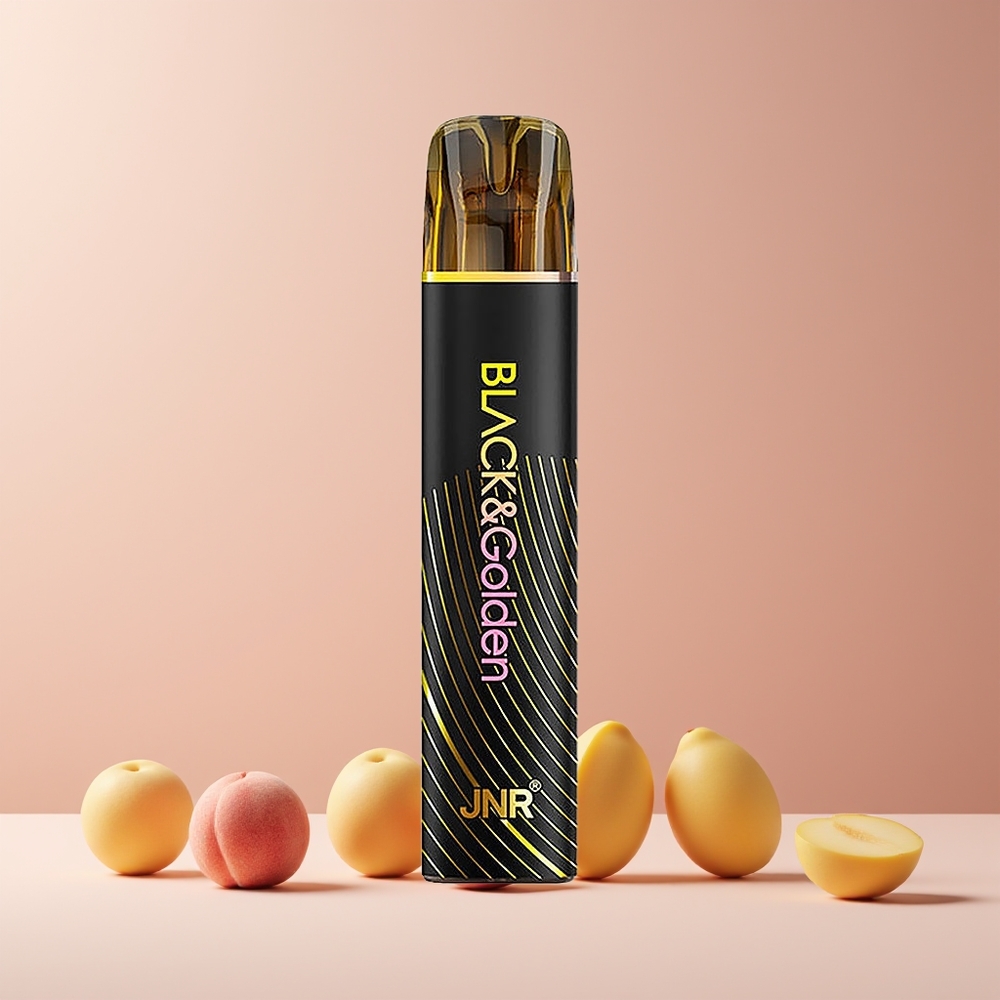JNR Black&Golden 600+200 Puffs Disposable Vape France Grossiste Pêche Mangue
