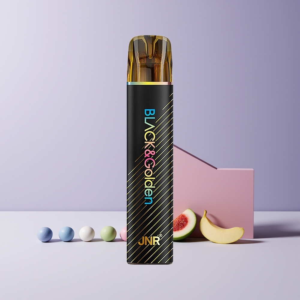 JNR Black&Golden 600+200 Puffs Disposable Vape France grossiste - Bubble Gum Myrtille