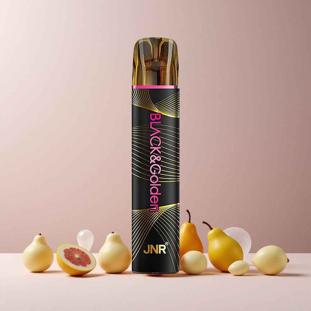 JNR Black&Golden 600+200 Puffs Disposable Vape France grossiste avec 550mAh et 2ml E-Liquid, TPD, 2% Nicotine