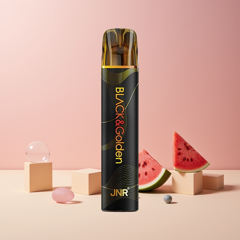 JNR Black&Golden 600+200 Puffs Disposable Vape Pastèque Chewing-Gum France grossiste