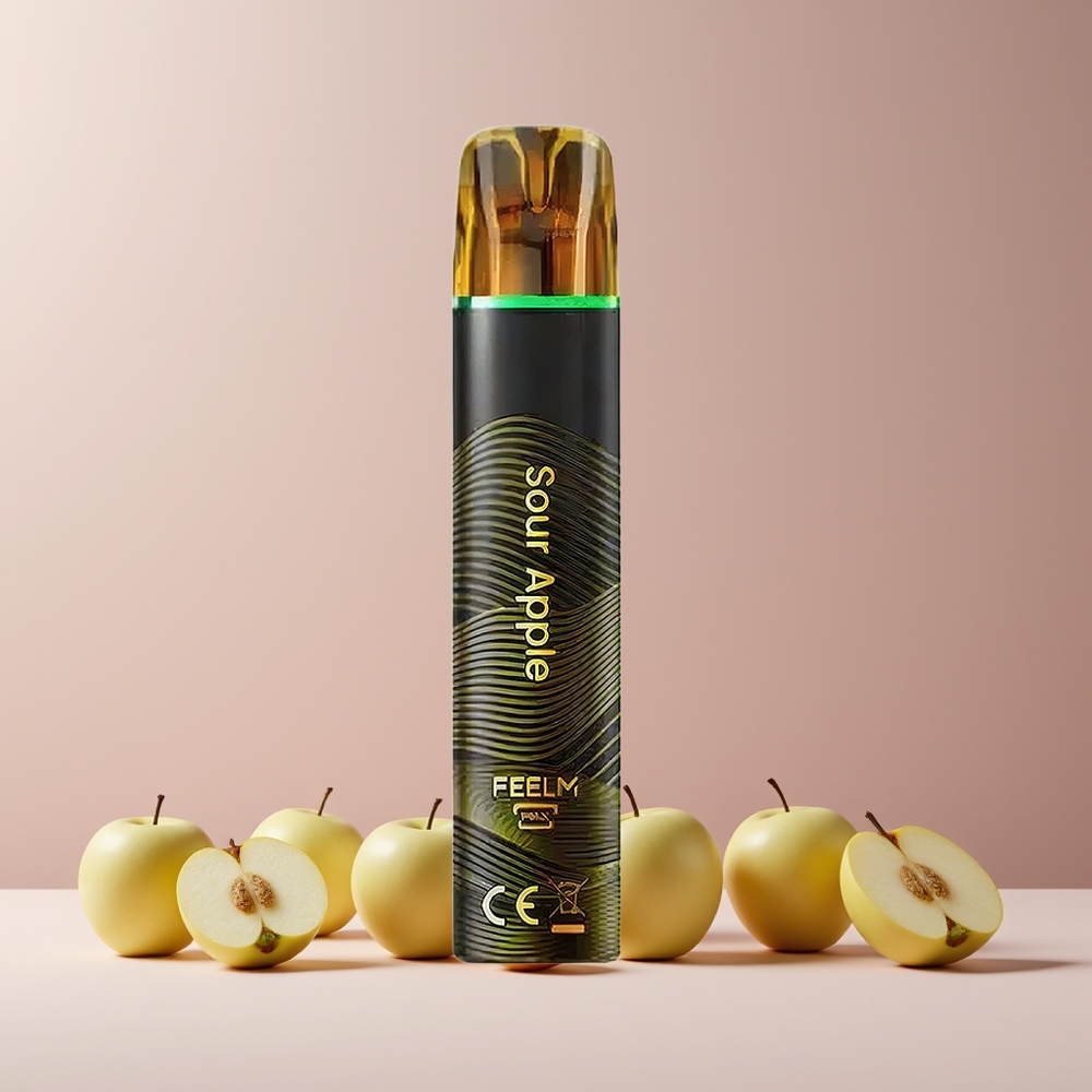 JNR Black&Golden 600+200 Puffs Disposable Vape Pomme Acidulée - France grossiste - 2ml, 2% Nicotine, TPD Certified, 550mAh